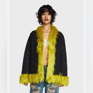 NWT The Ragged Priest Black Jacket with Neon Trim